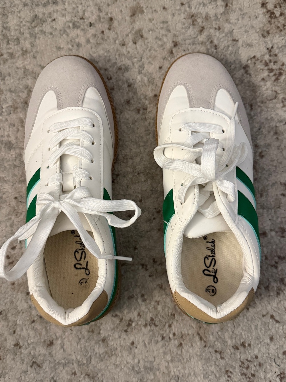 La Sheela White & Green Sneakers Women’s 8.5 – Worn Once